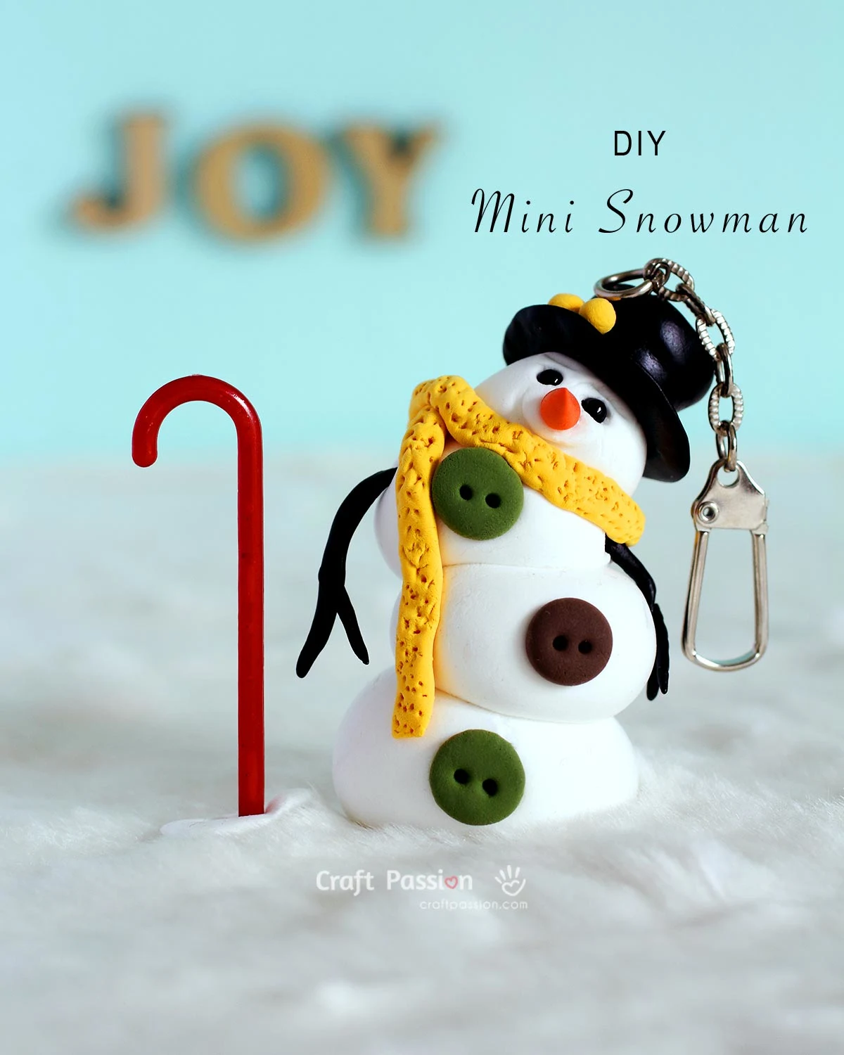 Learn how to make a cute DIY Snowman ornament using no-bake air-dry clay, suitable to DIY with other materials like polymer clay and play dough.