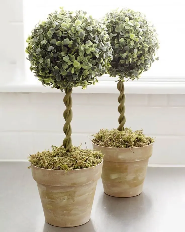 Buying topiary trees can get really expensive. Why not whip up your own faux topiary trees with Dollar Tree supplies? These faux greenery can be a great addition to your kitchen if you&rsquo;re looking to add a splash of color.