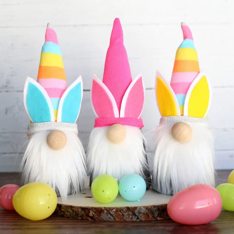 Easter bunny gnomes in bright, cheerful colors are such a fun and peculiar twist on the classic gnome! With their adorable bunny ears and vibrant shades, they bring an unexpected charm to your springtime decor.
