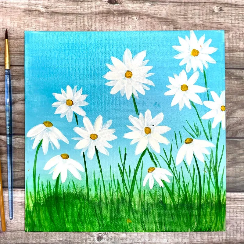 This Daisies Painting is easy to do, making it suitable for preschoolers. The flowers come to life with their soft petals and sweet aroma once you take a look. Why not try it out with your family?