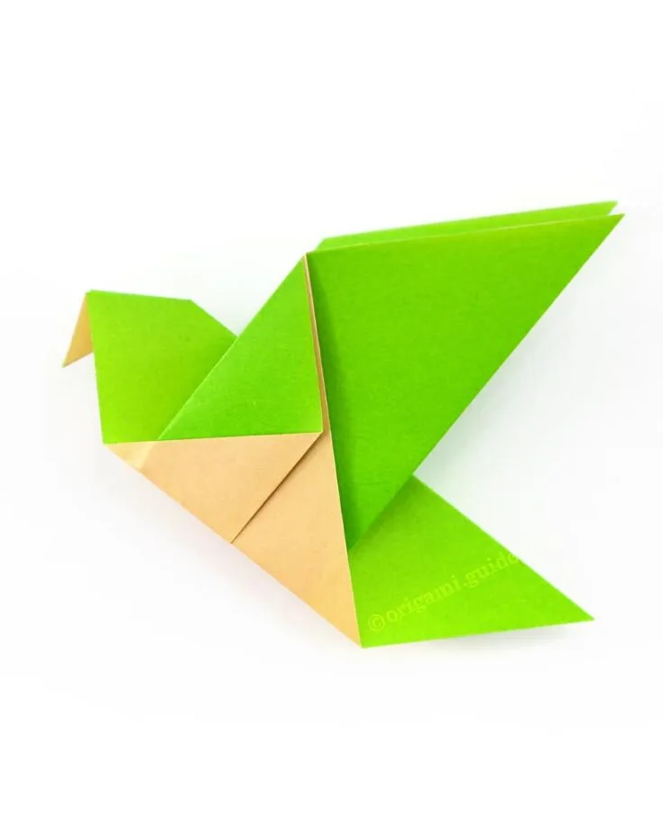This is the best variation of our origami bird to try out if you're a beginner. Simple steps, great results; you'll find yourself with a spectacular paper bird in your hands in no time!
