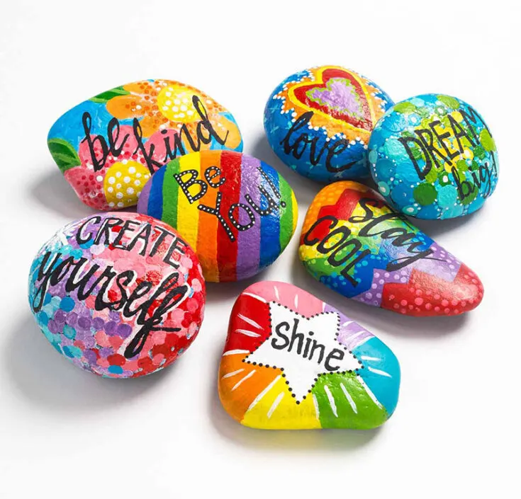 colorful painted rocks