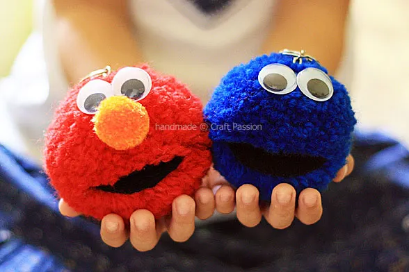 pom pom elmo kid craft