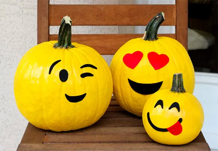 I absolutely adore how creative emojis have become ever since the first batch of emojis made their debut. Here's your chance to feature some of your favorite emojis on your pumpkins this fall.