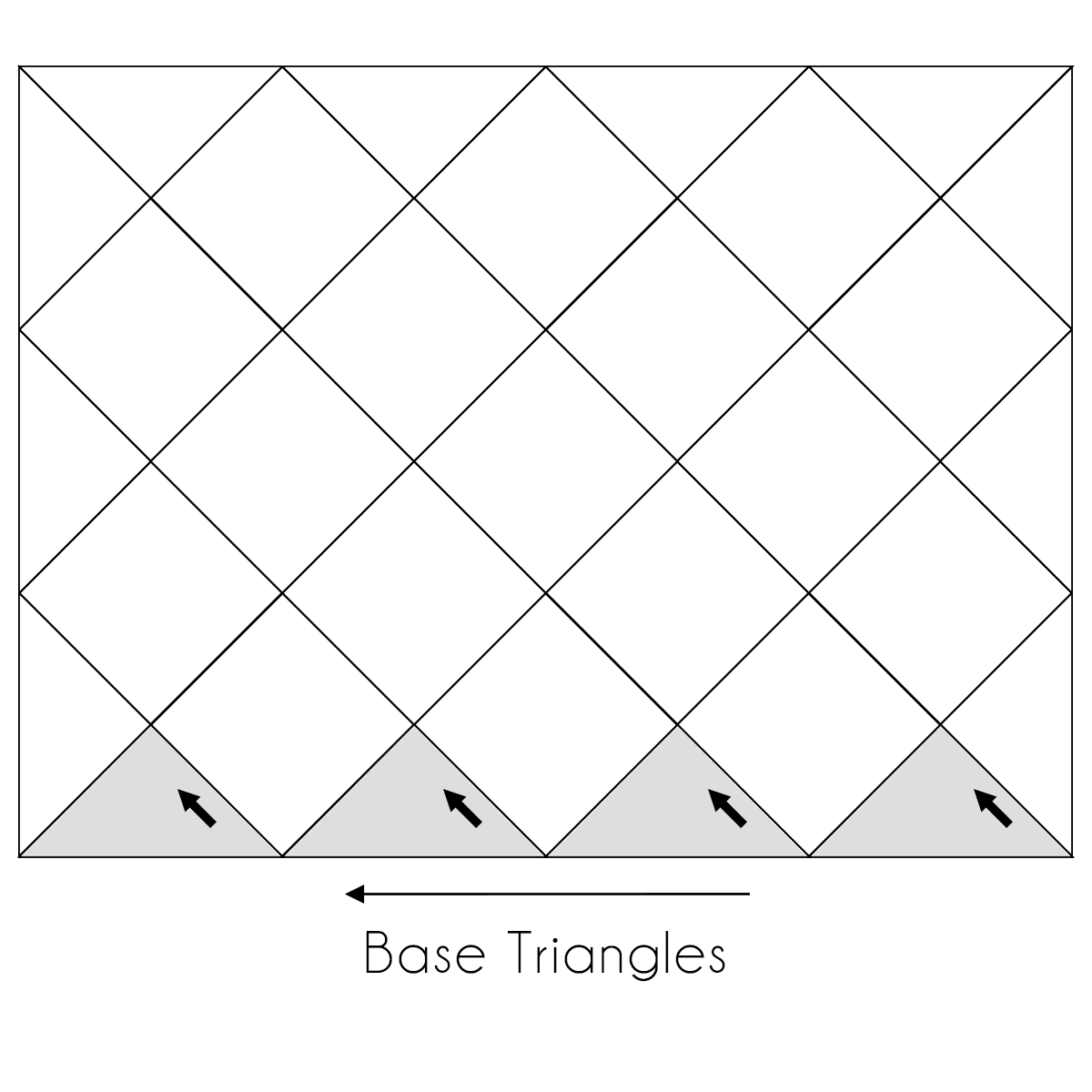 entrelac knitting pattern - base triangles