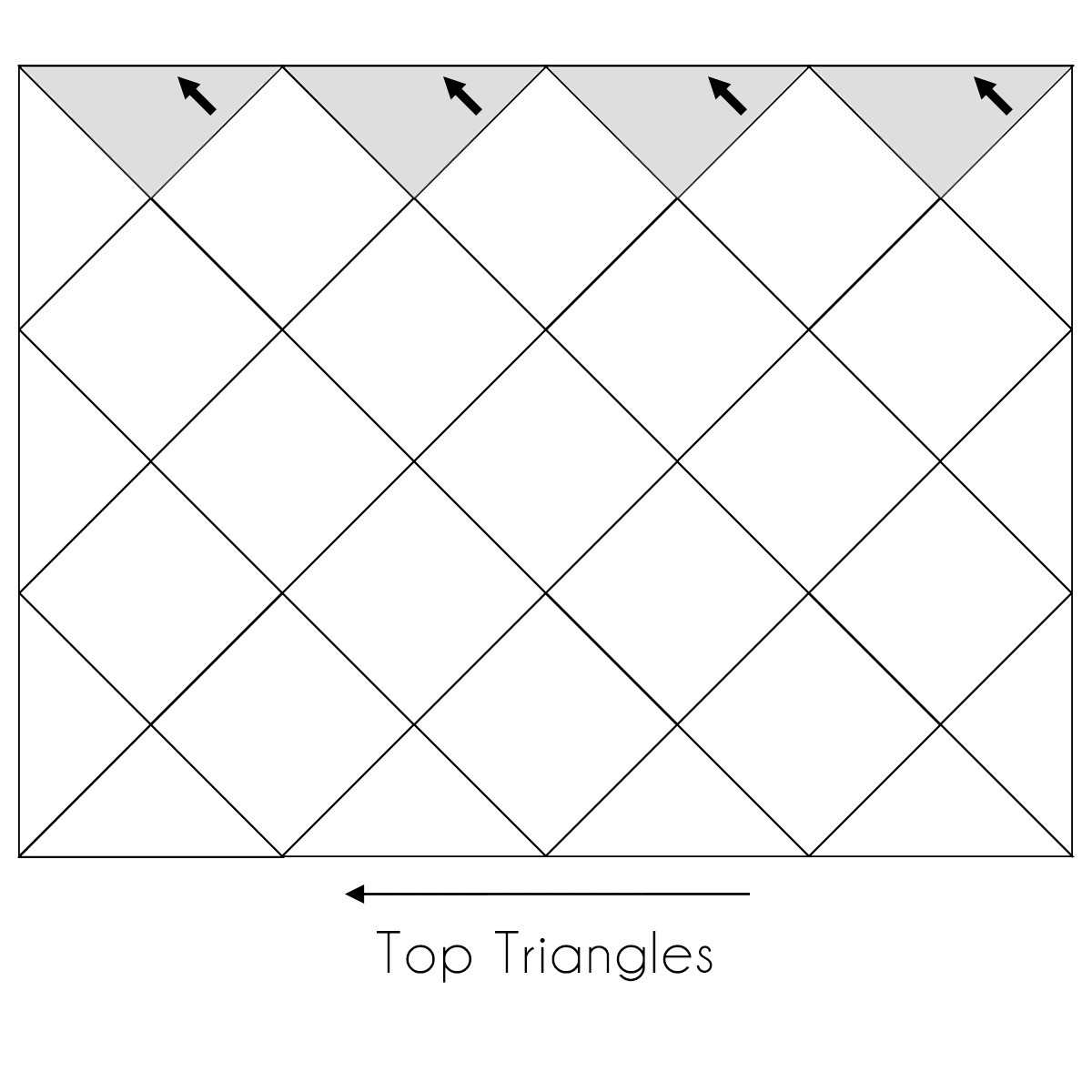 Top triangle and binding off entrelac knitting pattern