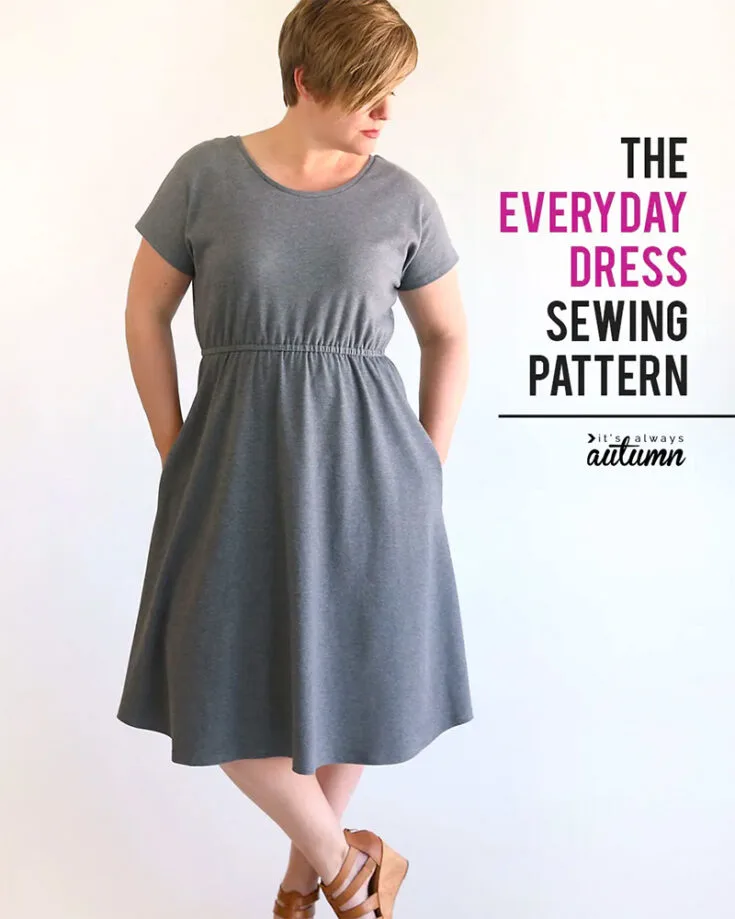 This everyday dress is something relaxed and easy to slip on when you're in a hurry. It's even got pockets! Note that this pattern is available in L size for women and tailored for knit fabrics.