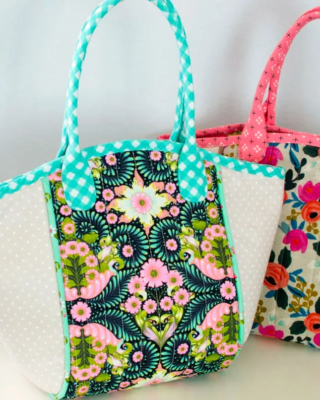 fabric basket tote bag