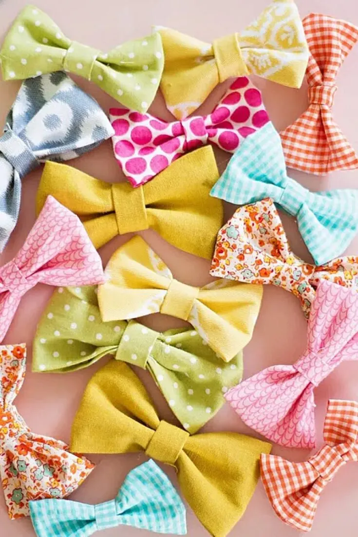 These fabric bows come together so quickly and look great on headbands and clips. This tutorial works with a sewing machine or a glue gun, so it's a great no sew option.