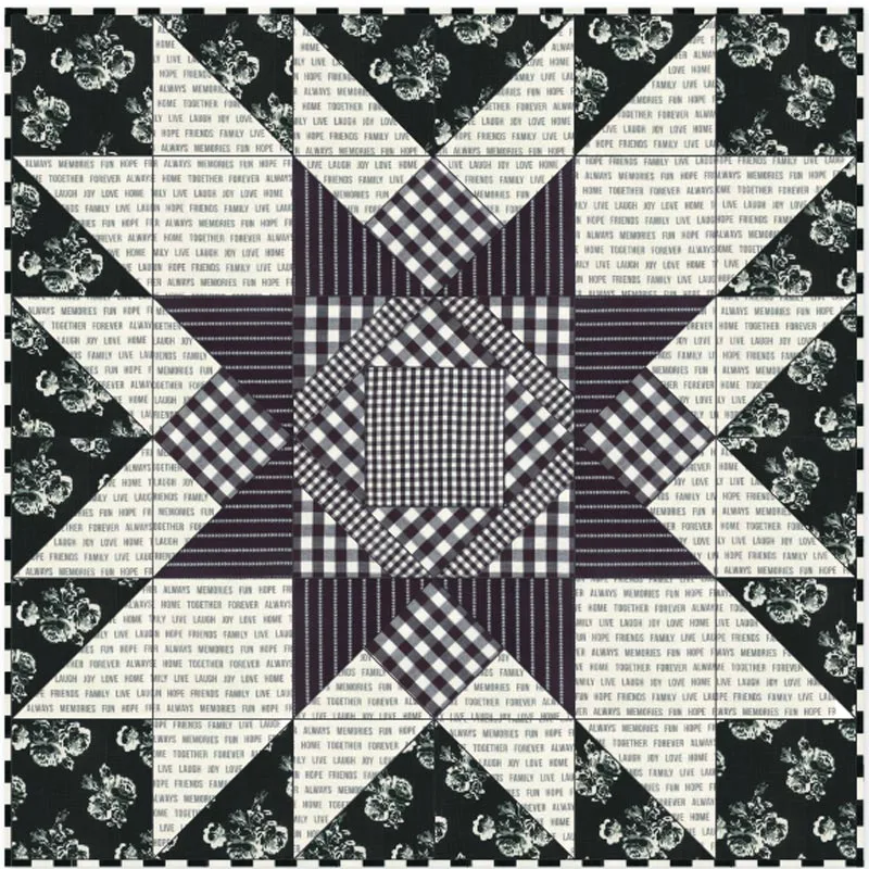 Are you looking for retro-inspired star quilt patterns? Then, check out this lovely Farmhouse Star quilt that promises endless fun and creativity. Created in black and white, this 60&rdquo; x 60&rdquo; quilt is made with an oversized star pattern that is a great way to enhance your farmhouse decor! All you need are some high-quality fabrics from Moda, and you&rsquo;ll have a timeless piece to elevate your home decor.