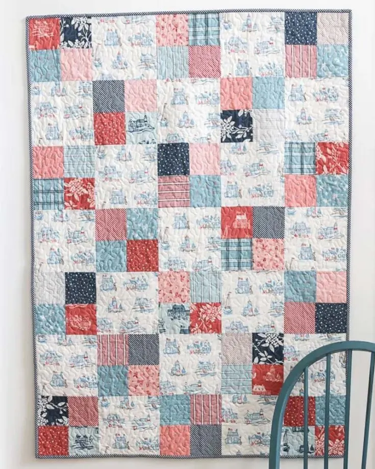 Want to sprinkle some quilting magic into your day? This fast four-patch baby quilt is ideal for newborn babies and toddlers! All you need to do is follow the straightforward instructions, and you&rsquo;ll be quilting up a storm in no time, creating cozy quilts that will warm hearts and homes alike! The finished size is 40&rdquo; x 56&rdquo;.