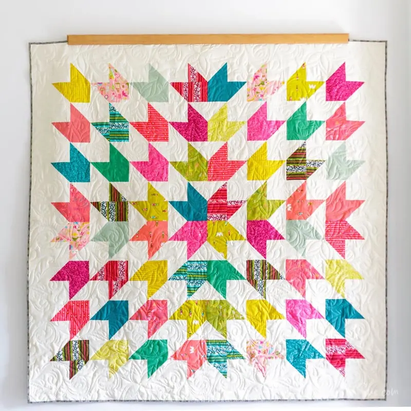 You must try this stunning and visually striking Fancy Star Quilt! Isn&rsquo;t she glorious? This delightful pattern from Sew Can She features a queen-size quilt made with fat quarters, and it adds such a vibrant pop of color to any space! The finished size is 88&rdquo; x 88&rdquo;.