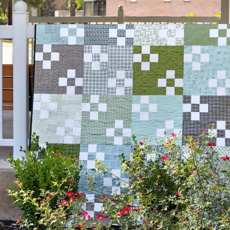 Here's another stunning, easy, and fast-paced project that beginners can try! It comes with a video tutorial for piecing the blocks for visual learners, and this design fits those who love "Street fashion" aesthetic quilts. It also comes in four sizes: crib, lap, throw, and queen.&nbsp;