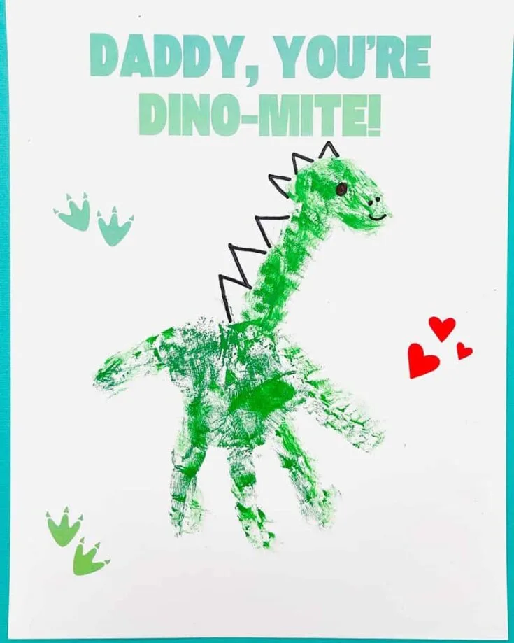 Are you looking for a simpler craft to make with a minimal budget yet still thoughtful and sentimental? DIY this beautiful dinosaur handprint art that is perfect for toddlers and preschoolers to create and to show your Dad all the reasons why you love him and more.&nbsp;