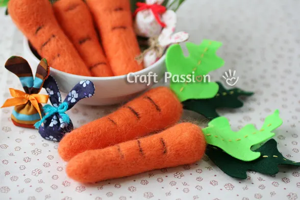 how to make felted carrot