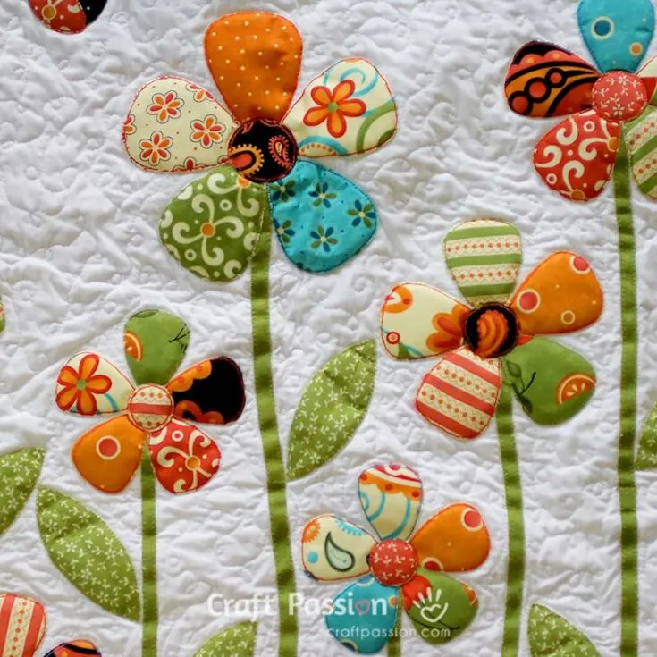 Build a colorful fabric garden with these flower appliqu&eacute;s. They are part of the Secret Garden Quilt Pattern. These fusible appliqu&eacute;s use a special quilting method called Trapunto quilting to make the flower "pop up".
