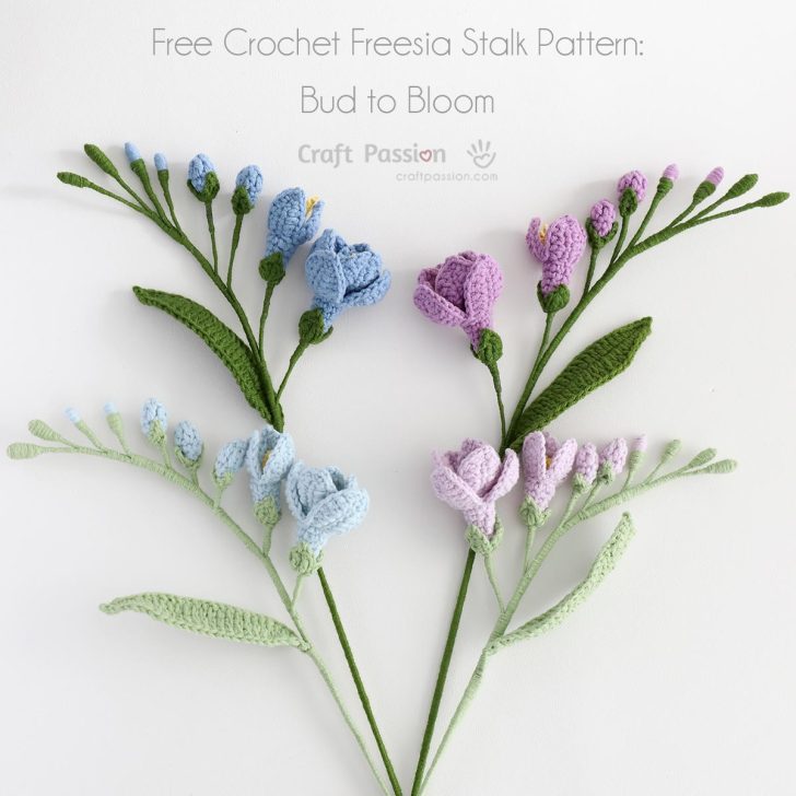free crochet freesia pattern Crochet Freesia: Free Flower Pattern From Bud to Full Bloom