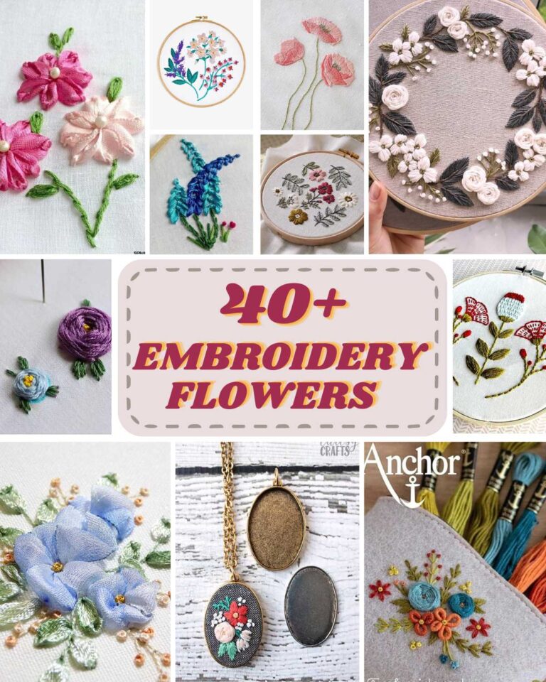 Try these beautiful embroidery flowers to hone your embroidery skills. Wide varieties from lazy daisy, poppies, lavender, & many more. Beginner-friendly & easy.