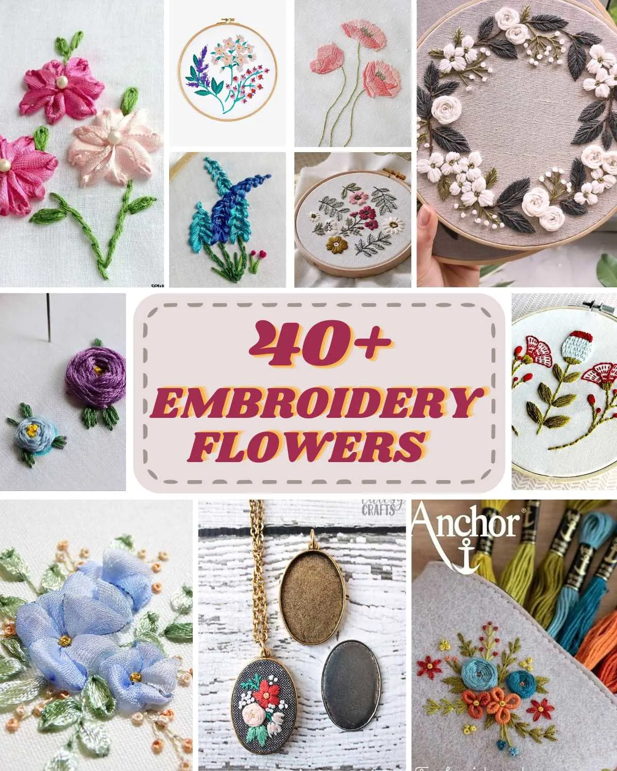 Try these beautiful embroidery flowers to hone your embroidery skills. Wide varieties from lazy daisy, poppies, lavender, & many more. Beginner-friendly & easy.