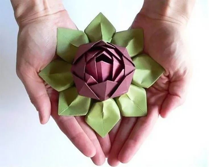 You can fold this beautiful lotus flower&nbsp;with a little bit of practice. It can be used as a lovely ornament or a thoughtful present for loved ones.