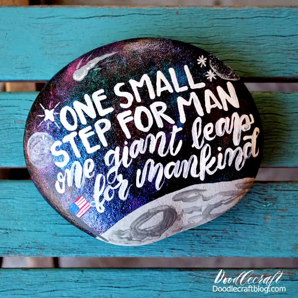 galaxy painted rock