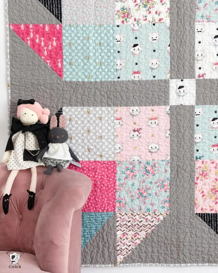 Here&rsquo;s another beginner-friendly baby quilt pattern that new mothers can try out. It is constructed using pre-cut squares, and the size of the finished quilt is 58&rdquo; x 58&rdquo;. Give it a shot!