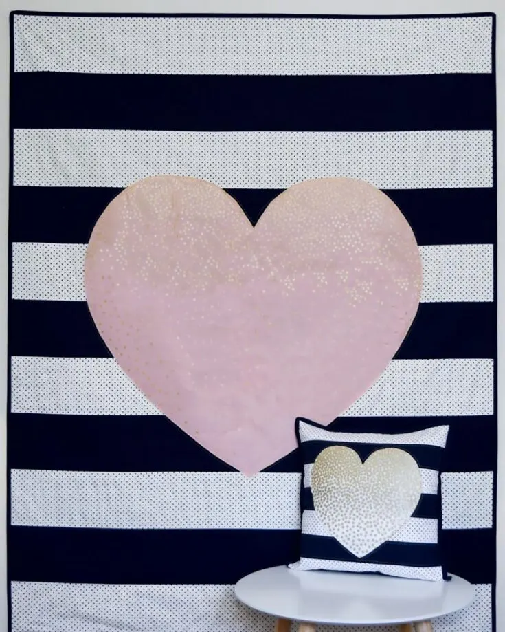 Check out this Giant Heart design that fits every teenage girl&rsquo;s bedroom. It&rsquo;s incredibly simple to make because it only requires one large heart block, and the final measurements are approximately 42&rdquo; x 55&rdquo;.