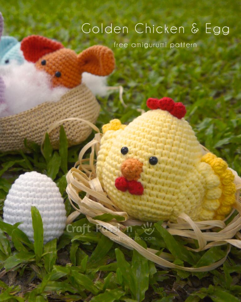 Cuteness overload Golden Chicken Amigurumi, come with an egg amigurumi pattern. Free amigurumi crochet pattern for you to make as gift or for own collection