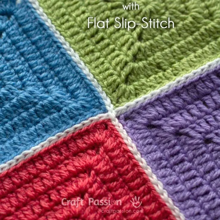 flat slip stitch granny square