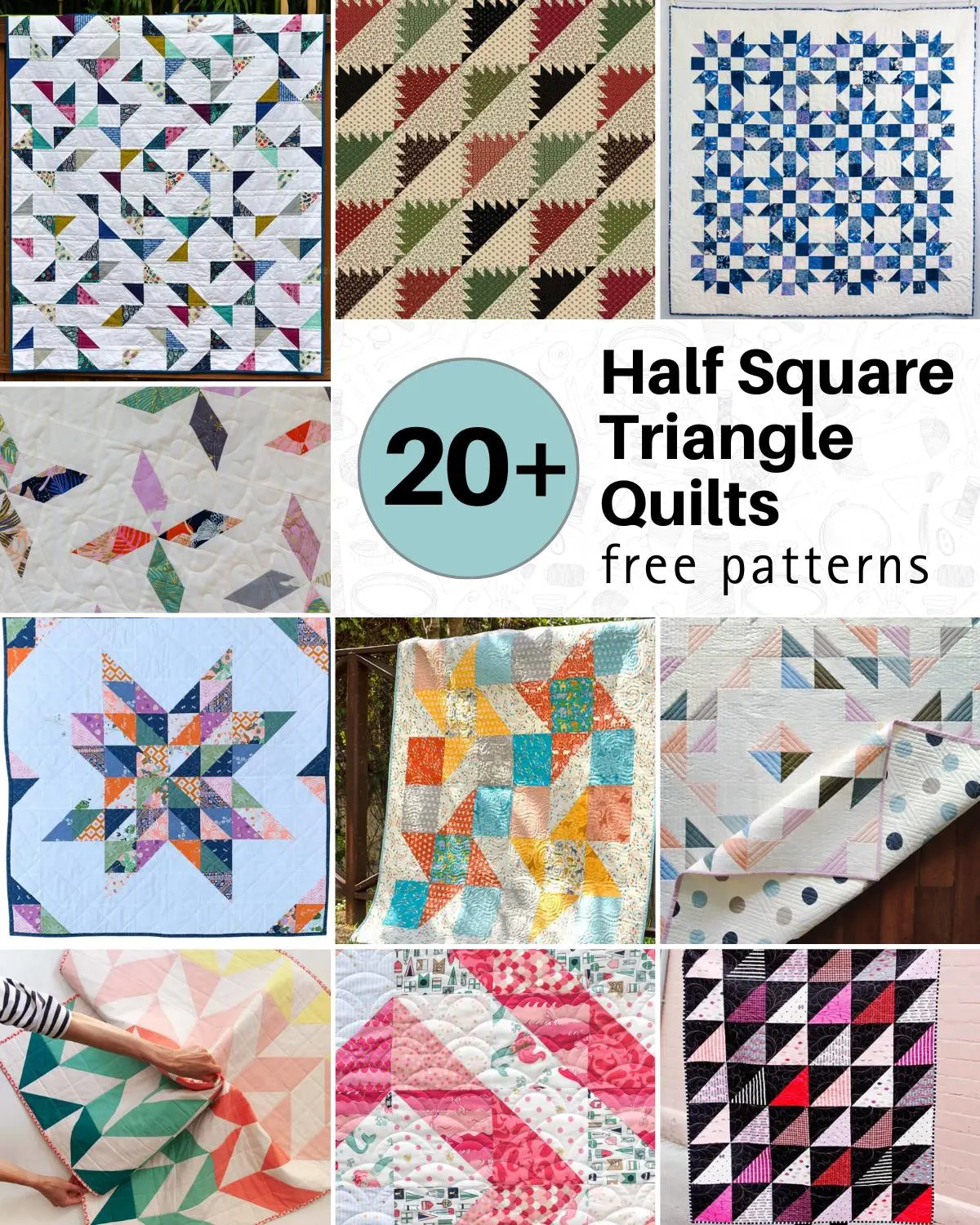 Grab your favorite half square triangle quilt patterns here! We cover a range of designs from simple chevrons, to intricate star patterns to inspire you.