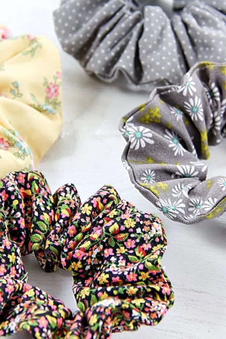 Your scraps can turn into colorful and fun scrunchies, perfect for a quick gift or your own use. Just get some elastic and start up your sewing machine, you'll have scrunchies in no time!