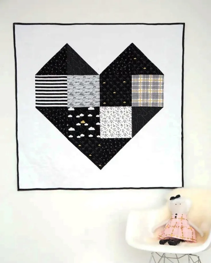 Have a look at this effortless Heart Baby Quilt! Doesn&rsquo;t it look so cute and sweet? It makes for the loveliest gift for baby showers, and the finished size rounds up to 50&rdquo; x 50&rdquo;. Perfect to snuggle up in, this quilt is also stash-friendly, and you can mix and match your favorite fabric prints or solid colors of your choice.