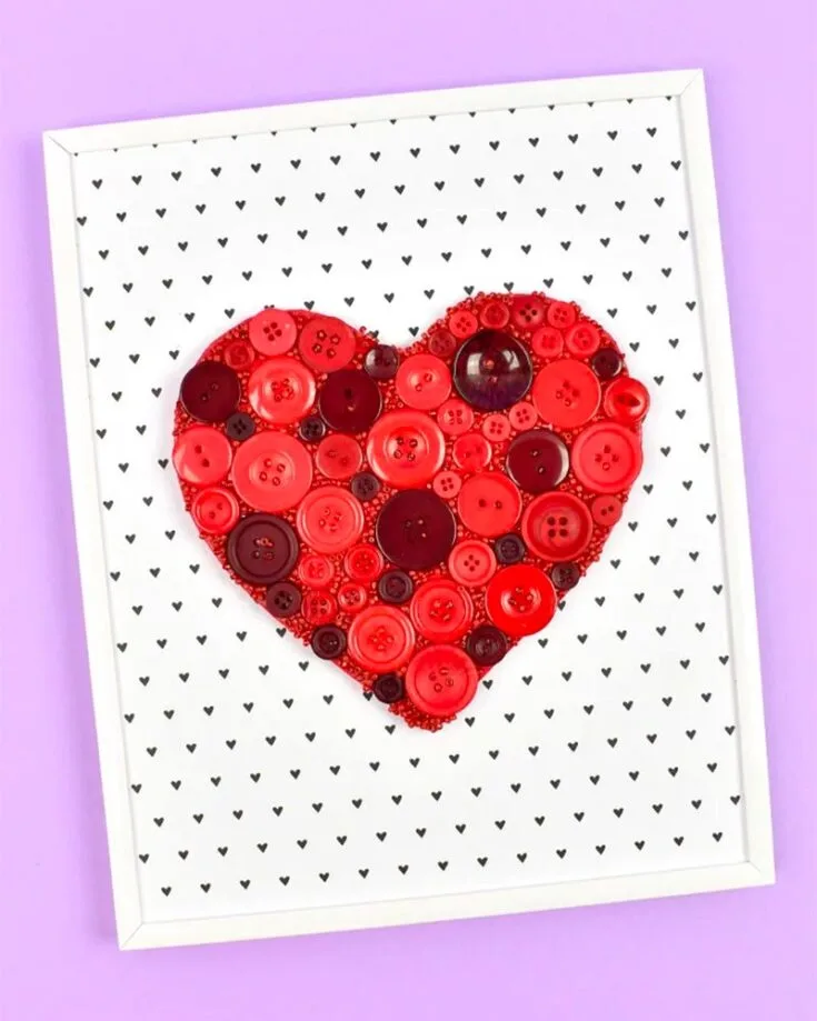 Gather a collection of buttons to make this heart button card and write your personalized messages in them.