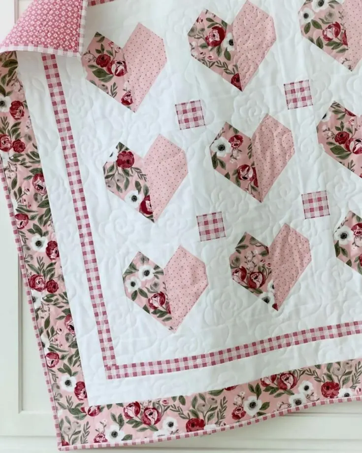 Looking for more beginner-friendly heart quilt patterns? Try this one for size. It&rsquo;s an adorable and inexpensive baby quilt that spreads sweetness in every stitch, and the pattern comes in 4 sizes.