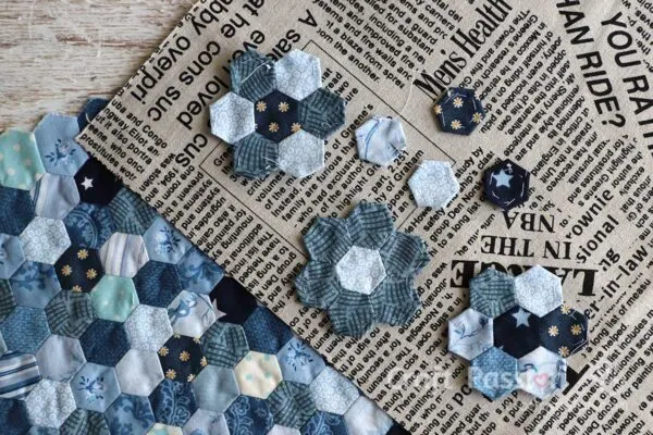 hexagon flower applique