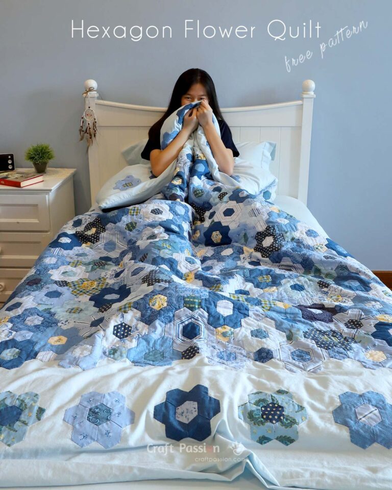 Sewing a hexagon quilt duvet cover quickly is possible with this method. You can save money and time while making a gorgeous modern bedding quilt for the family that is cozy, soft, and fluffy warm.