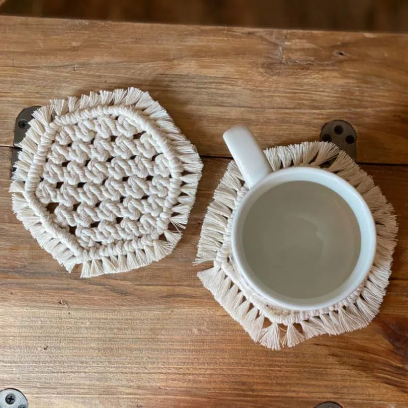 Macrame projects add a touch of texture and handmade flair to your dining table. With their intricate knots and patterns, these handmade macrame coasters serve a practical purpose while bringing a cozy, handcrafted vibe to your space.