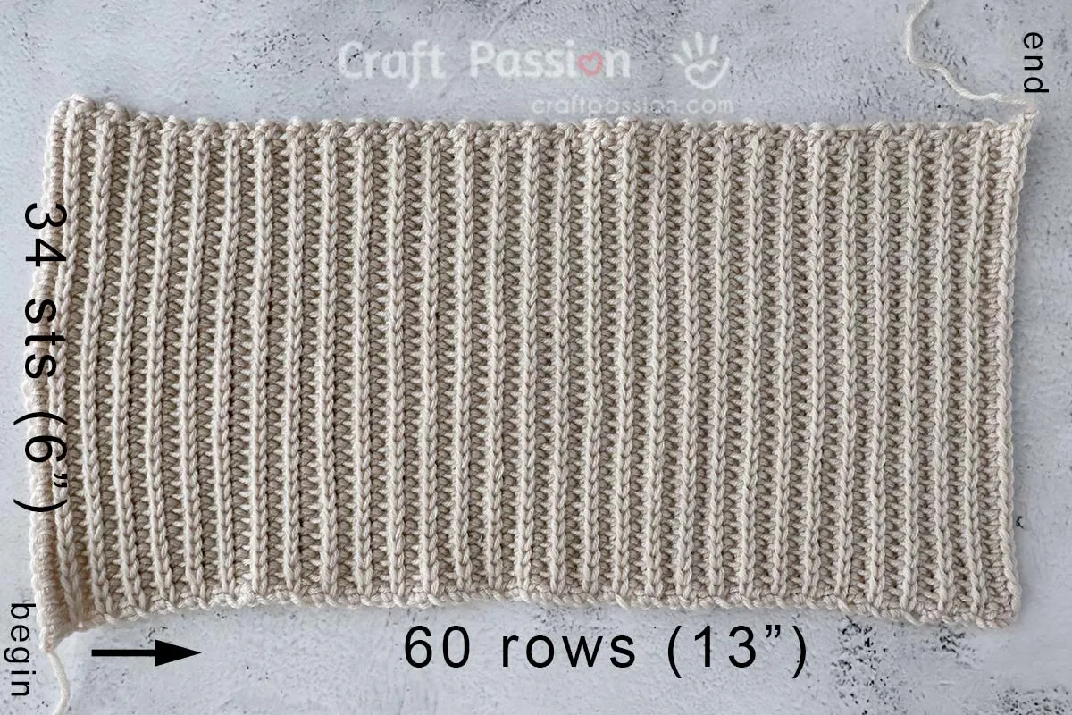 crochet a rectangle piece before sewing it into a beanie.