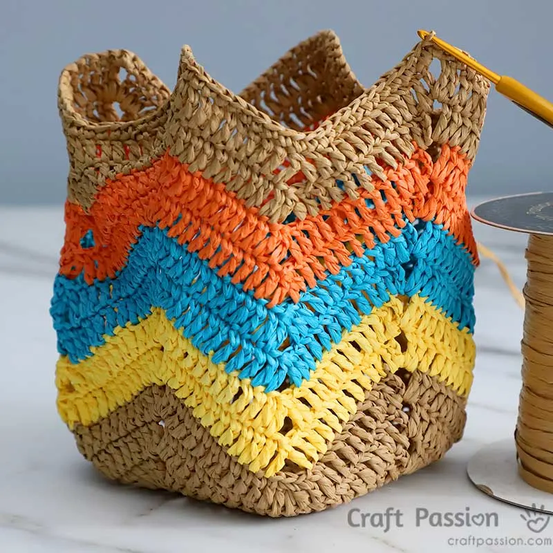 how to crochet chevron bag how to crochet bucket bag