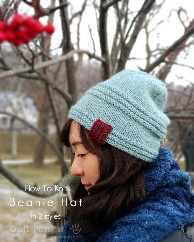 Learn how to knit a hat to make knit beanie in 2 styles, suitable for men & women. It's a beginner-friendly free knit hat pattern for all skilled knitters.