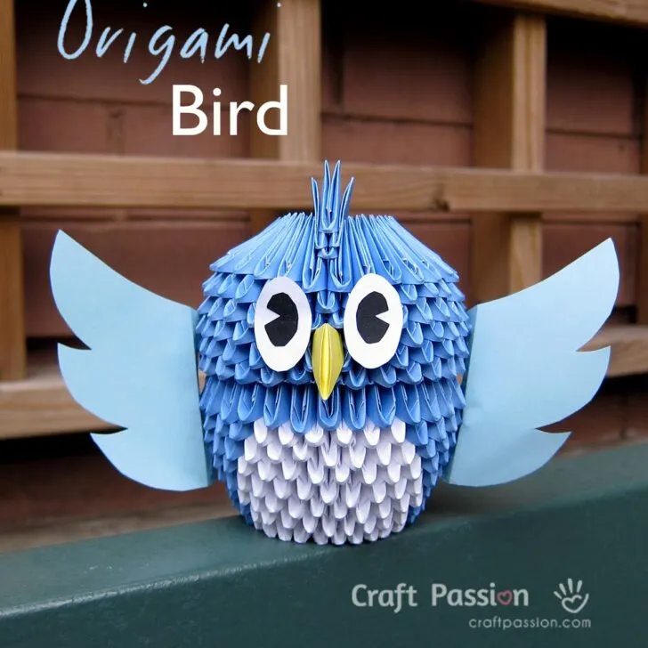 Learn how to make this 3D origami bird is using modular origami technique, which involves assembling 428 pieces of paper to create intricate, three-dimensional, models.
