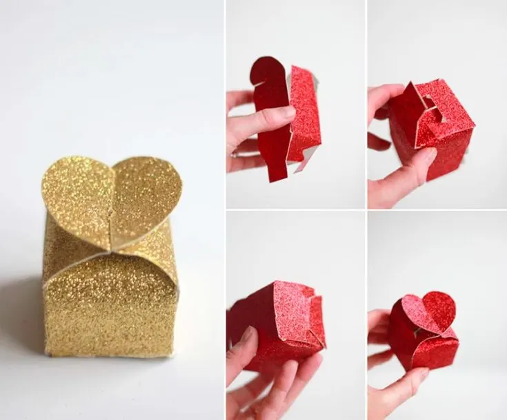 This glittery little heart box is a great container to keep your presents or goodies in!