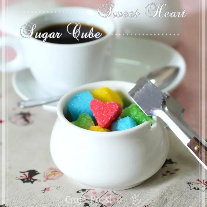 Here's a fantastic recipe and method for making colorful heart-shaped sugar cubes, perfect for Valentine's Day and wedding celebrations.