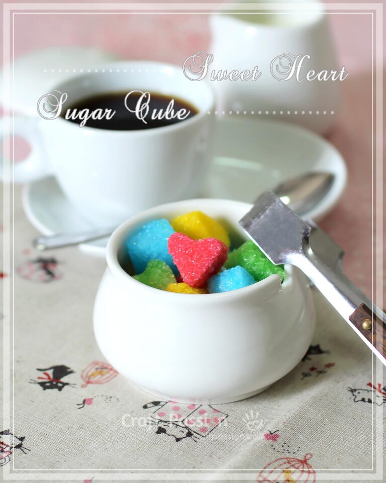 Here's a fantastic recipe and method for making colorful heart-shaped sugar cubes, perfect for Valentine's Day and wedding celebrations.