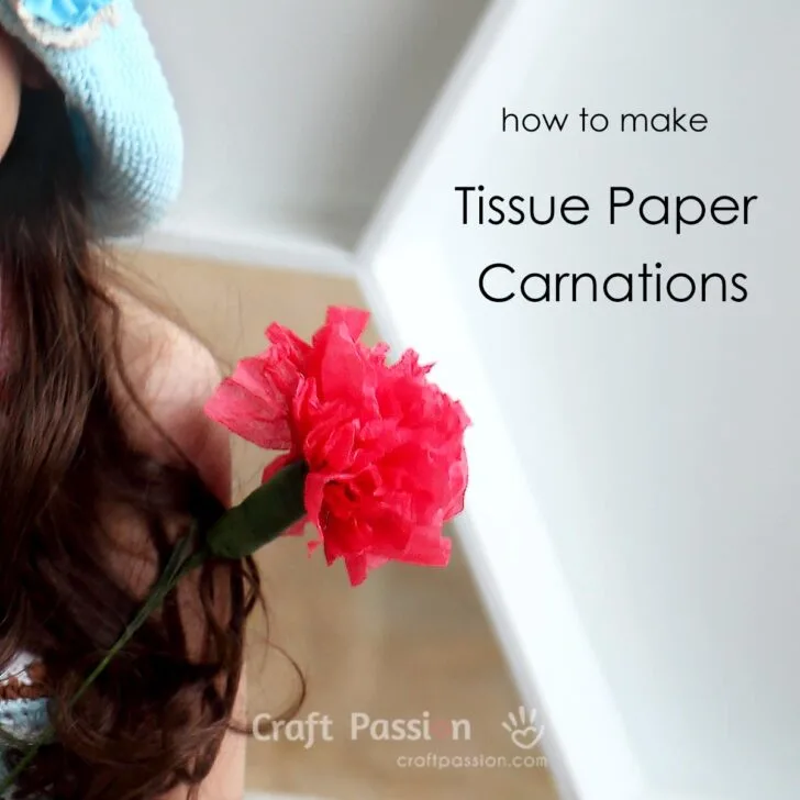 Learn how to make tissue paper flowers to create beautiful Carnations. Kids can complete it with minimal adult assistance. Ideal for Mother's Day.