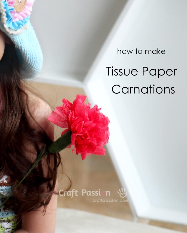 Learn how to make tissue paper flowers to create beautiful Carnations. Kids can complete it with minimal adult assistance. Ideal for Mother's Day.