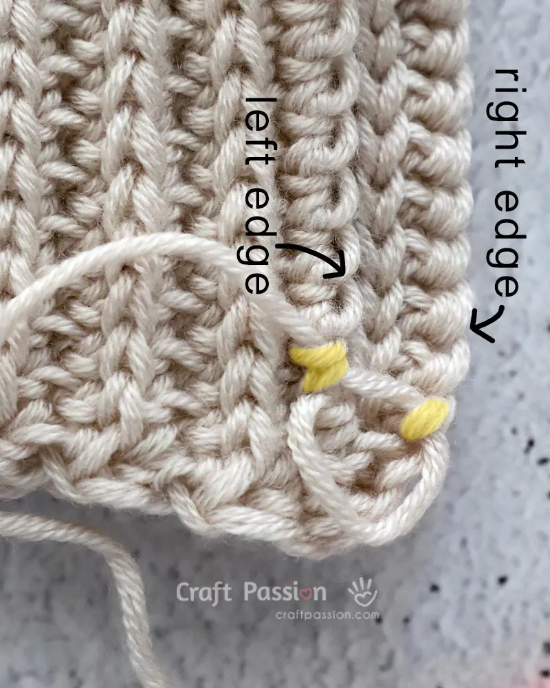 how to join rib stitch edges together