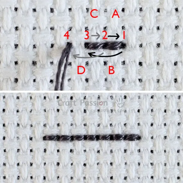 how to sew backstitches for cross stitch project