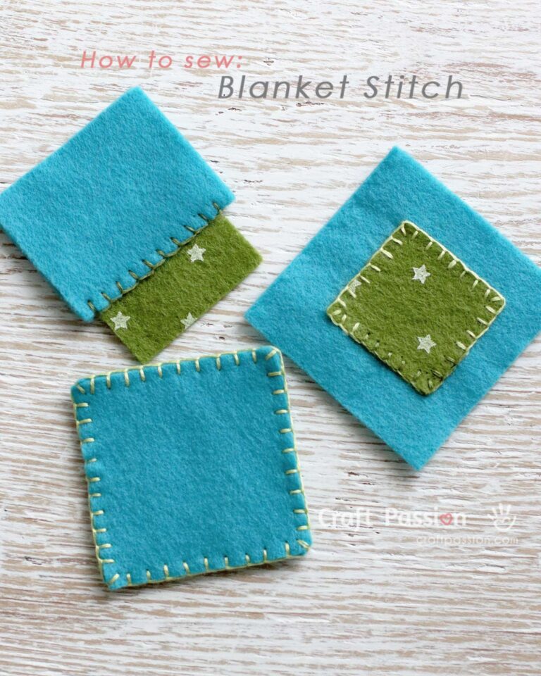 Learn how to sew blanket stitch with 3 different seams: edge, applique, flap. Include a video tutorial, some easy to master and helpful tips.
