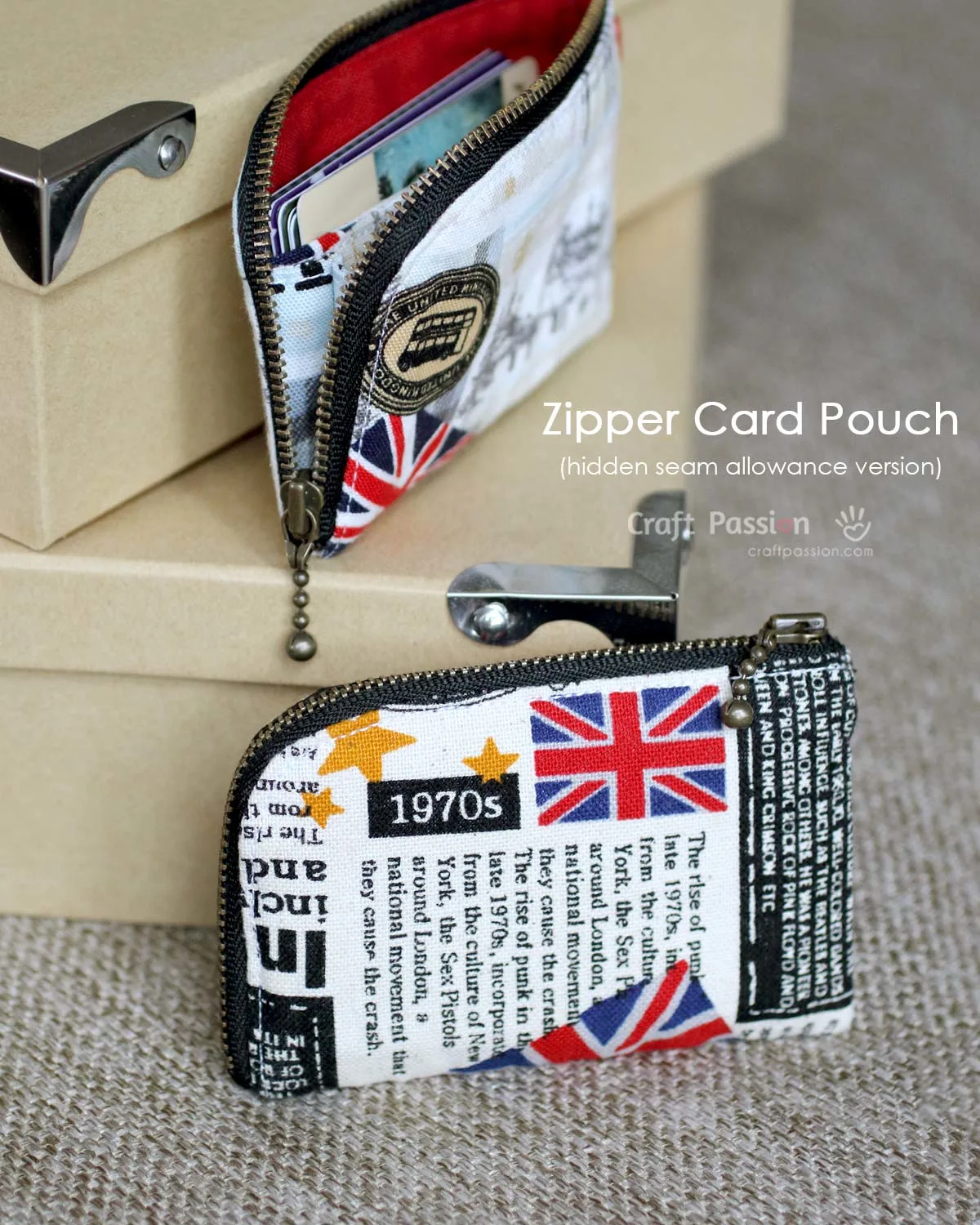 Sew a small zipper pouch with this free sewing pattern to make a credit card size zipper pouch. Keep your cards in a separate pouch to ease up your purse or wallet. Read more on how to sew a pouch with zipper.